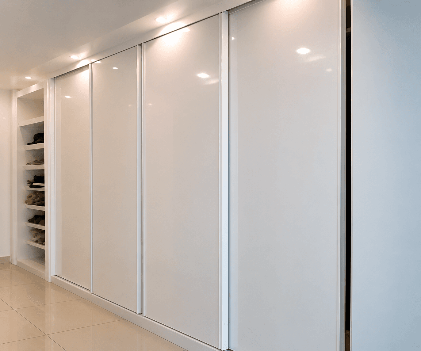 Dressing coulissant blanc laqué